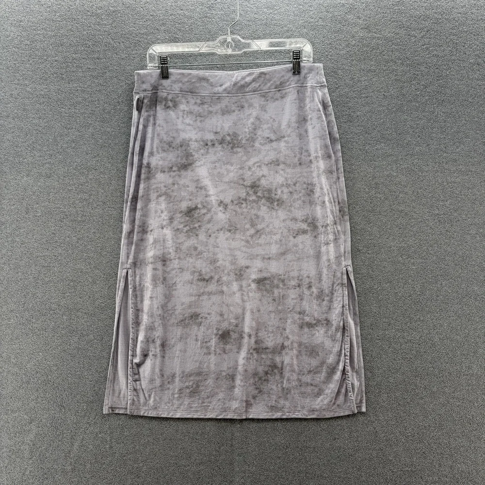Icebreaker Skirt Women Medium Purple Tie Dye Merino Cool Lite Knit Pull On Midi - Picture 1 of 11